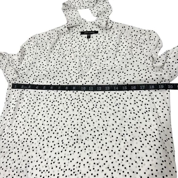 Judith & Charles Womens Size Small 6 Polka Dots Cut-Out Bow Neck Blouse Top Blac - Picture 9 of 13